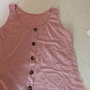 SHEIN Dusty Pink Button-Up Tank Top